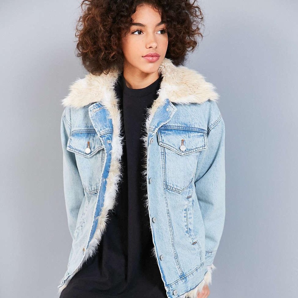 DENIM FUR LINED JACKET